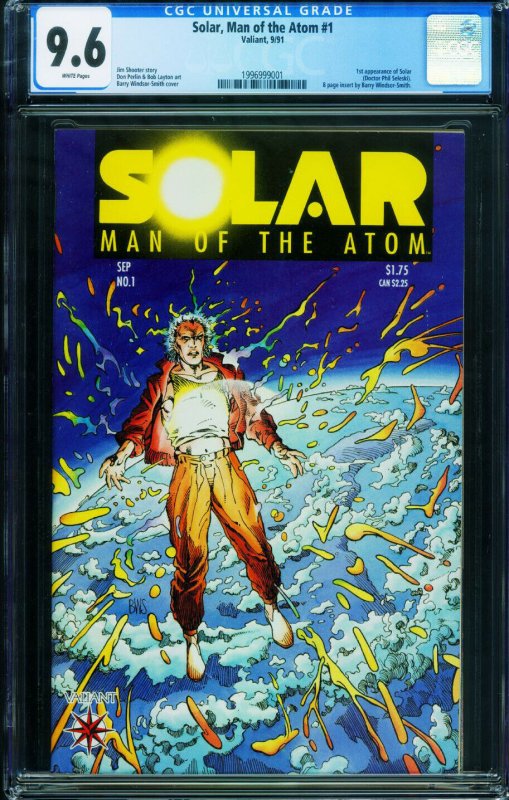SOLAR MAN OF THE ATOM #1 CGC 9.6-1991-VALIANT 1st issue 1996999001