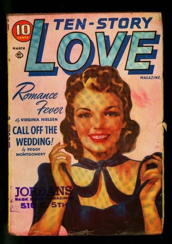 Ten-Story Love Pulp March 1941- Peggy Gaddis - Romance- VG