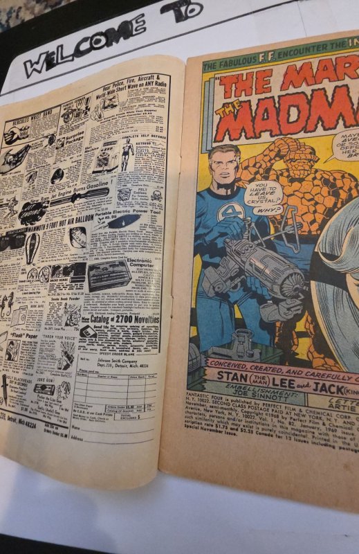 Fantastic Four #82 (1969)Kirby/ inhumans - cover/crease foxxing/staining