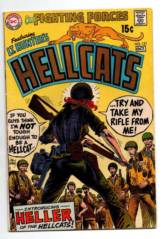 Our Fighting Forces #121 - Lt Hunter's Hellcats - Kubert - 1969 - FN