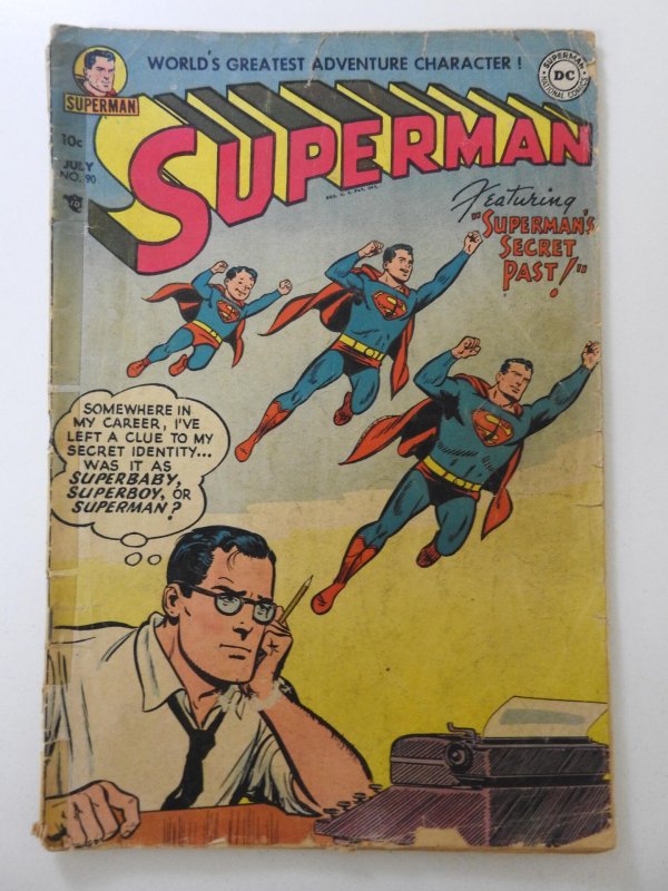 Superman #90 (1954) Superman's Secret Past! Solid Good- Condition!