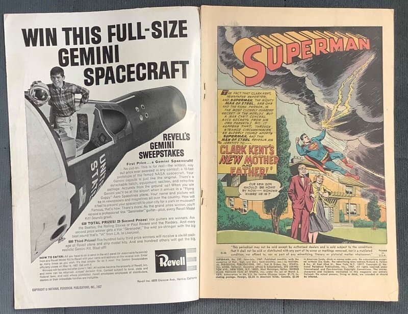 Superman #197 (1967, DC) VG/FN