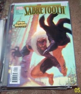 sabertooth comics  # 1 2, mini series marvel  OPEN SEASON