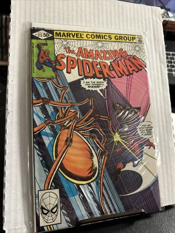 Amazing Spider-Man #213 Marvel Comics 1981 vs The Wizard FN+ NICE BOOK