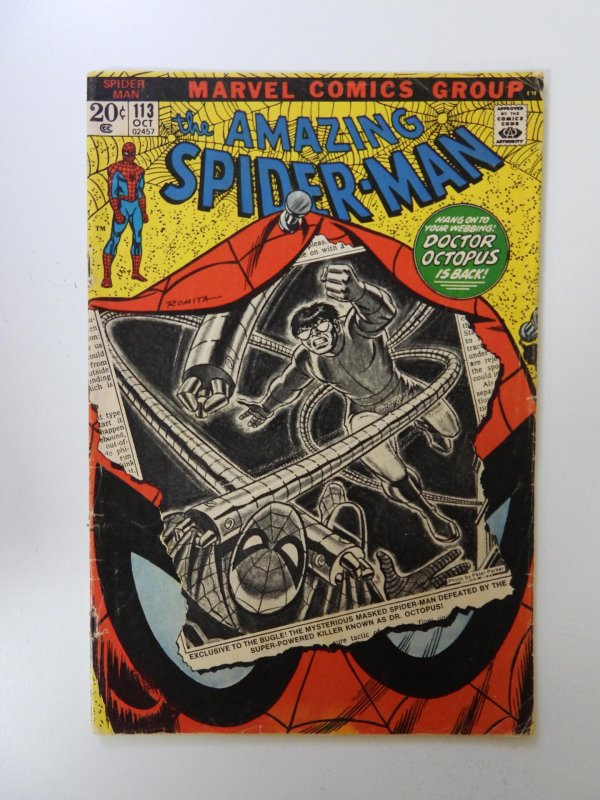 The Amazing Spider-Man #113 (1972) VG- condition moisture damage