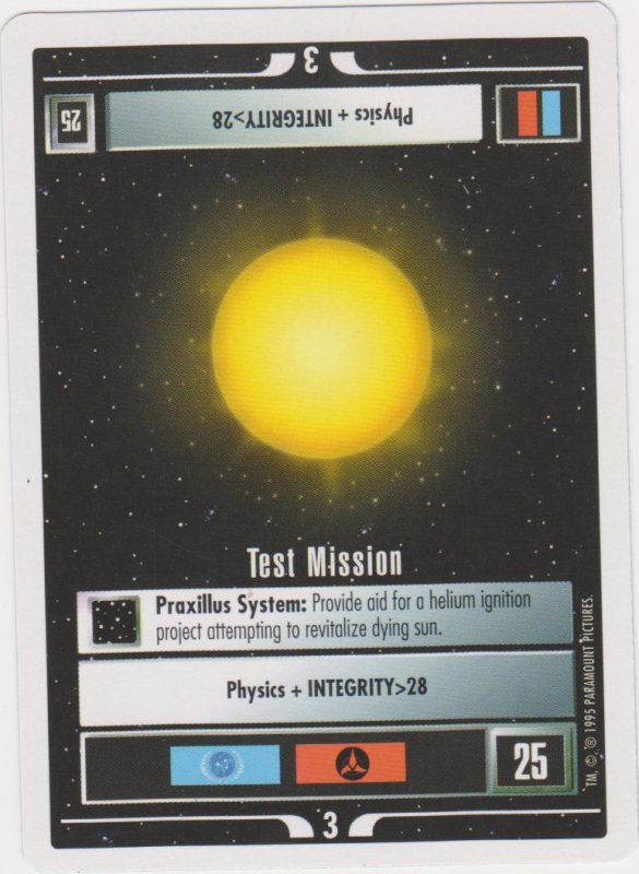 1995 Star Trek Trading Game Card Test Mission