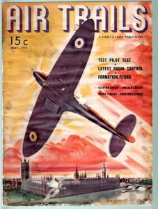 PULP:  AIR TRAILS PULP 5/1939-AVIATION-BILL BARNES-STREET AND SMITH-ARCH WHIT...