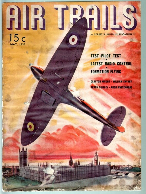 AIR TRAILS PULP 5/1939-AVIATION-BILL BARNES-STREET AND SMITH-ARCH WHITEHOUSE FR