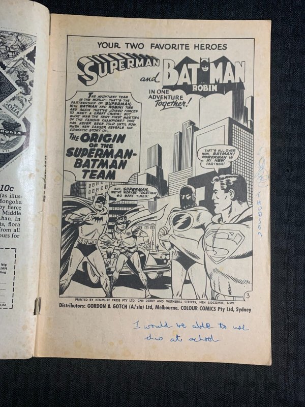 Vintage SUPERMAN AND BATMAN #4 G/VG 3.0 Origin Story