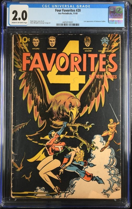 Four Favorites #20 CGC 2.0 Ace Periodicals 1945 Golden Age
