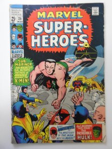 Marvel Super-Heroes #25 GD Condition! 2 in spine split