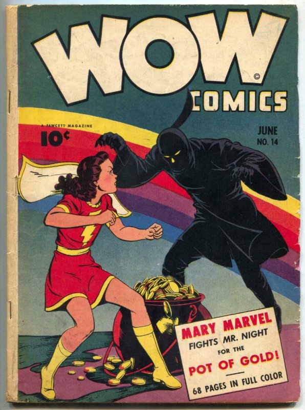 Wow Comics #14 1943- Mary Marvel hooded menace- replaced staples
