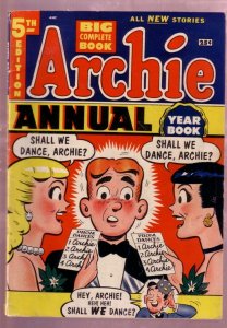 ARCHIE ANNUAL #5 1953-GIANT-BETTY-VERONICA-JUGHEAD-REGG FN