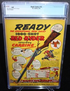 Flash Comics #15 CGC (6.0) Sheldon Moldoff Art - 1941