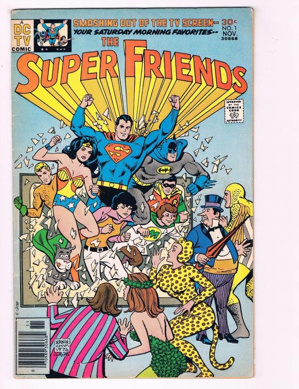 Super Friends # 1 VF DC Bronze Age Cartoon Series Comic Book Batman Superman AD1