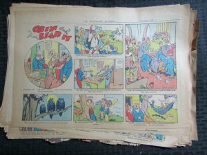 1940's GRIN AND BEAR IT 16x11 Newspaper Comic Strip LOT F of 12 VG-/VG+