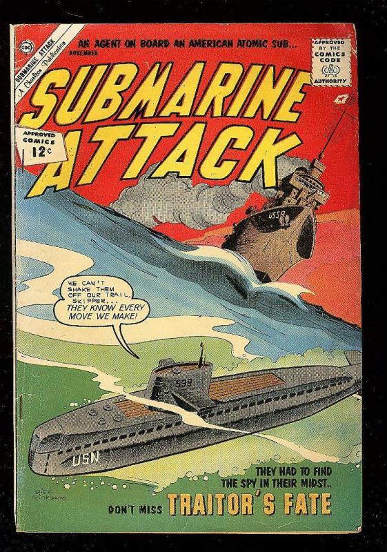 SUBMARINE ATTACK #36 1962-CHARLTON-GIORDANO-ATOMIC SUB VG