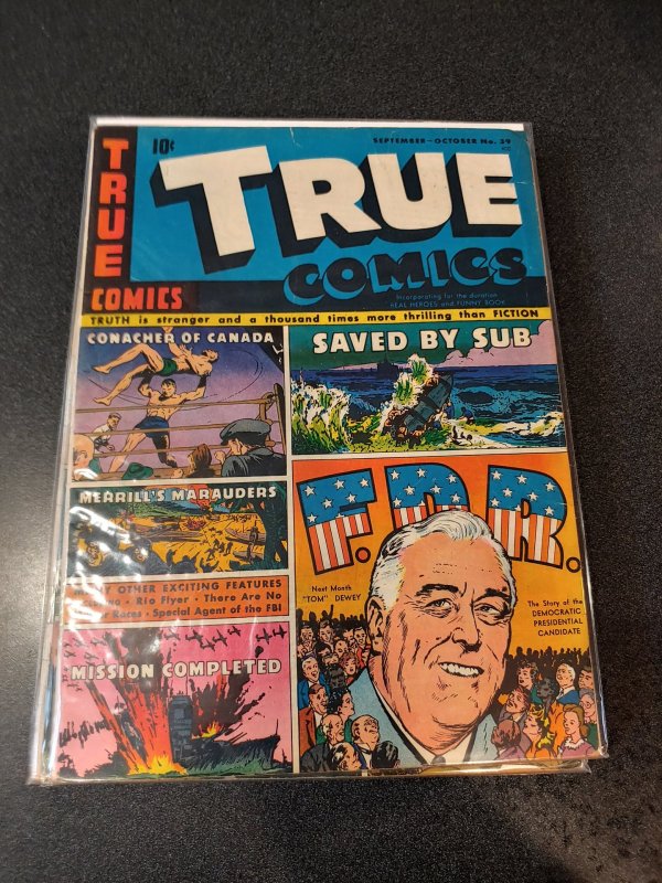 ​TRUE COMICS #39 GOLDEN AGE FDR ISSUE