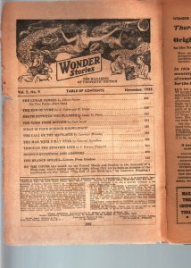 WONDER STORIES 1933 NOV-SCI FI PULP-BARGAIN COPY FR