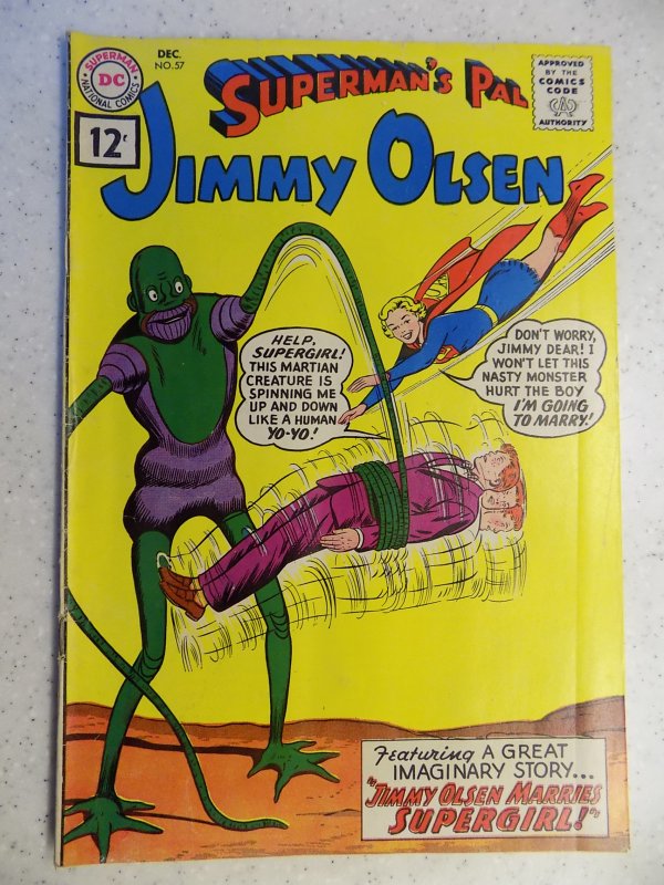 JIMMY OLSEN # 57 DC SILVER SUPERMAN ACTION ADVENTURE SUPERGIRL