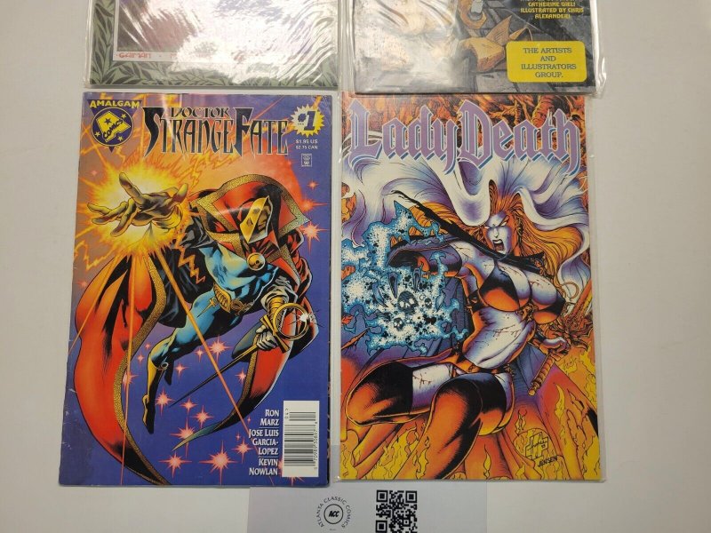 4 Comics #1 Strangefate #3 Lady Death #1 Traveller's Tale #Ballads Sagas 74 LP4