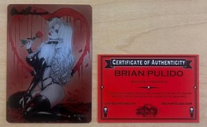 Lady Death Metallicard Black Heart by Elias Chatzoudis /199 Signed Metal Card