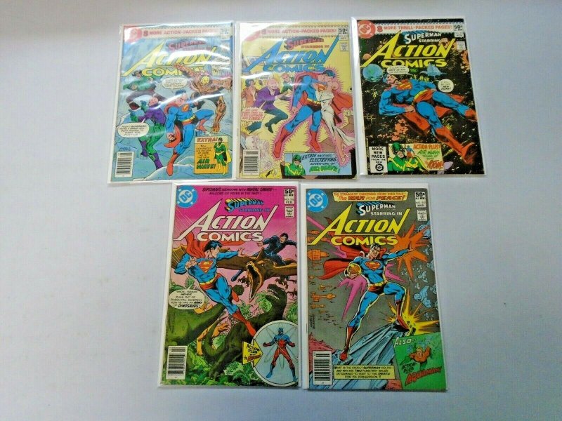 Superman Action Comics Lot 50¢ Covers From #511-523 10 Diff Avg 8.0 VF (1980-81)