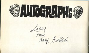 FAMOUS MONSTERS CONVENTION 1974-1ST ONE-ACKERMAN AUTOGRAPHED-WARREN-fn