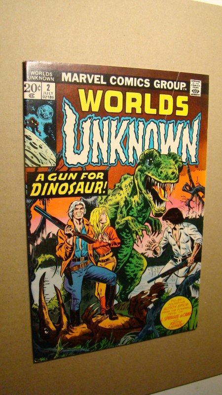 WORLDS UNKNOWN 2 *SOLID GLOSSY* BRONZE AGE HORROR 1973 VAL MAYERIK ART