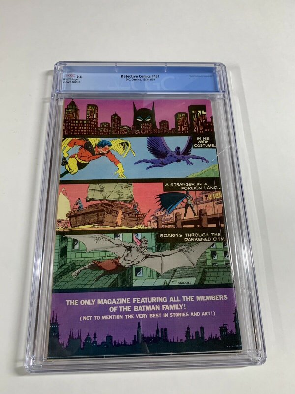 Detective Comics 481 Cgc 9.4 White Pages Dc Comics Batman Family