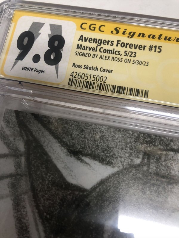 Avangers Forever (2023) #15 (CGC 9.8 SS) Signed Alex Ross Sketch Cover 1:100