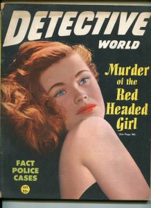 DETECTIVE WORLD 7/1946-SPICY COVER PHOTO-WEIRD CRIME-SAUCY PULP THRILLS-vg