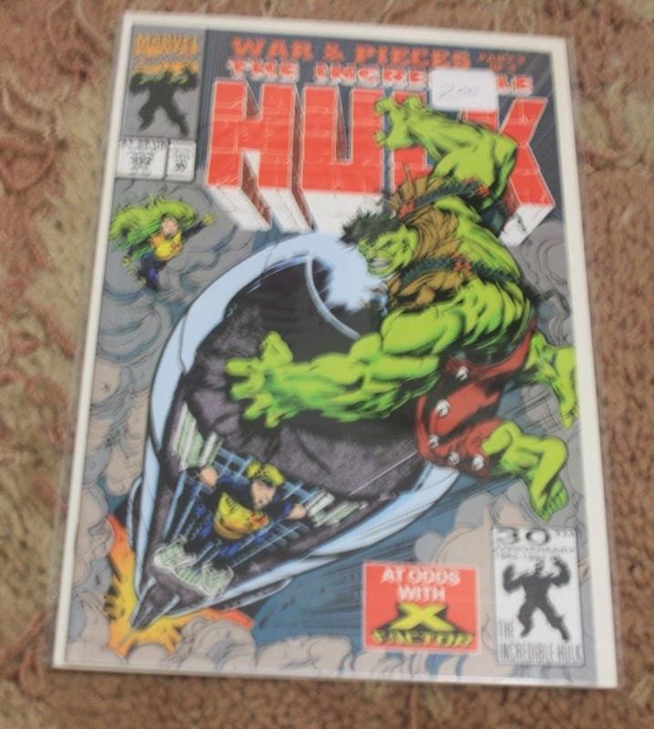 incredible hulk  # 392 1992 marvel  AVENGER  x factor  havoc war & pieces pt  3 