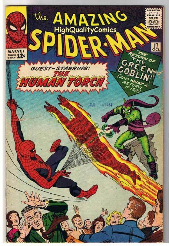 AMAZING SPIDER-MAN #17, 2nd Green Goblin,Ditko,1963,VG+