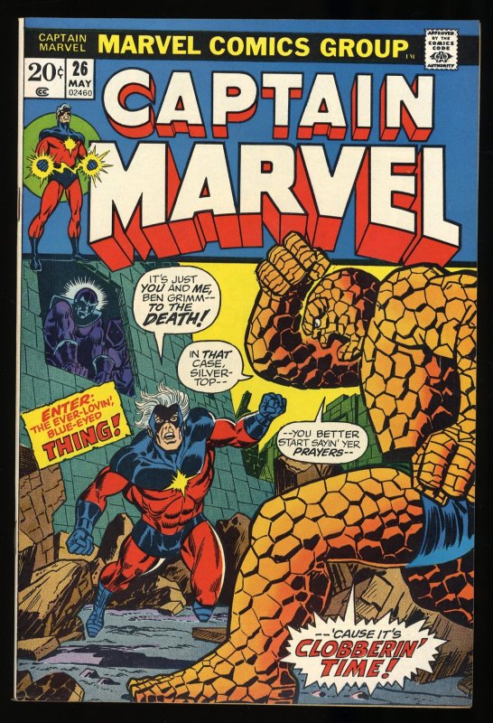 Captain Marvel #26 VF+ 8.5 1st Thanos Cover Appearance!