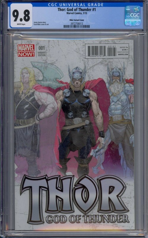 THOR GOD OF THUNDER #1 CGC 9.8 ESAD RIBIC VARIANT COVER