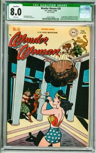 Wonder Woman #28 (1948) CGC Qualified 8.0! White Pages! Page 7 missing