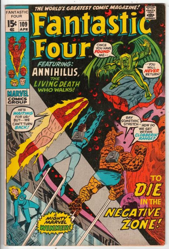 Fantastic Four #109 (Apr-71) FN/VF+ High-Grade Fantastic Four, Mr. Fantastic ...