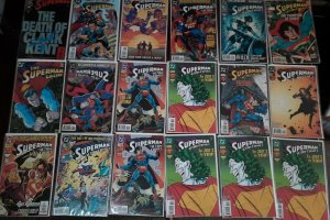 22 Lbs of 1990s & Later Superman DC comic books 117 bagged & boarded duplicates 