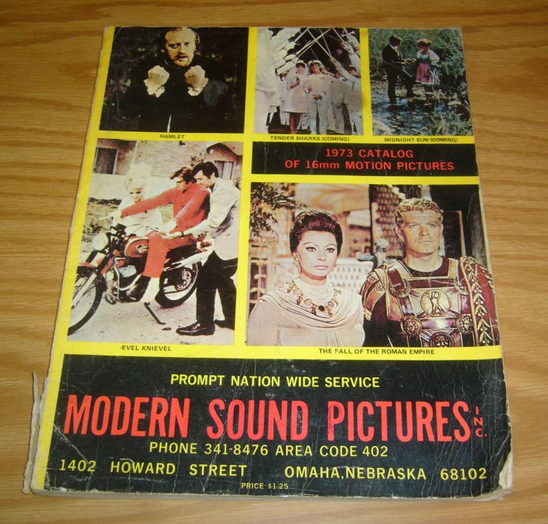 Modern Sound Pictures Inc. 1973 Catalog of 16mm Motion Pictures VG evel knievel