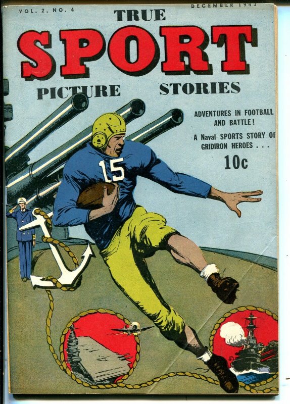 True Sport Picture stories Vol. 2 #4 1943-WWII_Football-Hockey-FN+ 