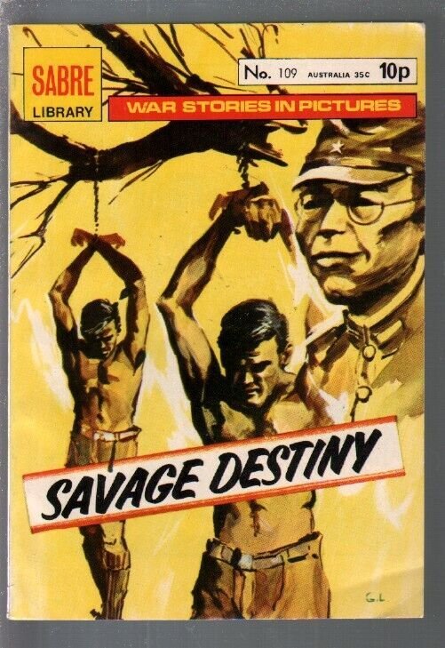 Sabre Library #109 1976-Savage Destiny-WWII stories-printed in Spain-VF