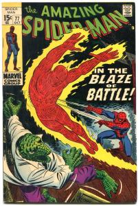 Amazing Spider-Man #77 1969- Lizard Human Torch FN
