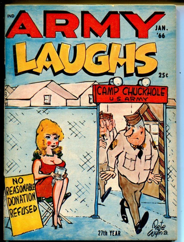 Army Laughs 1/1966-Crestwood-Pete Wyma-cartoons-gags-jokes-VF-