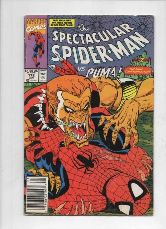 Peter Parker SPECTACULAR SPIDER-MAN #171 172 173 VF 1976 1990 1991, 3 issues