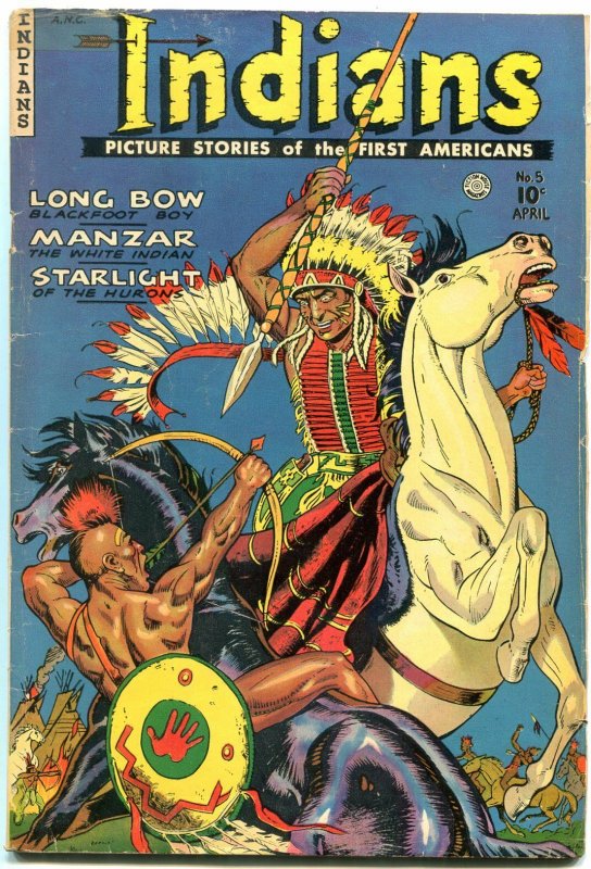 INDIANS  #5 1951-MANZAR-LONG BOW-Golden Age Fiction House Western G/VG 