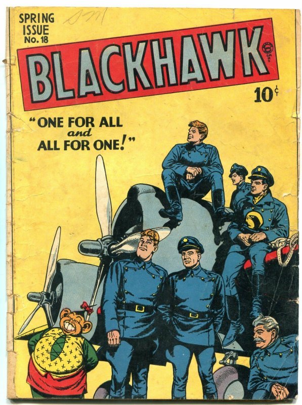 BLACKHAWK #18 1948- Golden Age comic- missing centerfold