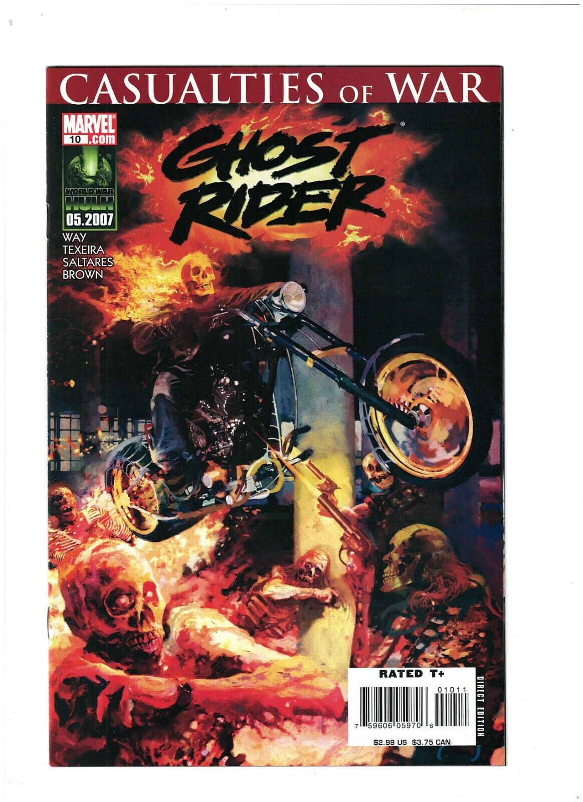 Ghost Rider #10 VF/NM 9.0 Marvel Comics 2007 Casualties of War Mark ...