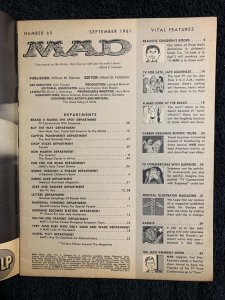 1961 MAD Magazine #65 VG- 3.5 Special Summer Travel Issue