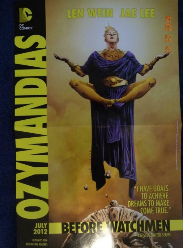 OZYMANDIAS BEFORE WATCHMEN Promo Poster, 11 x 17, 2012, DC Unused 404